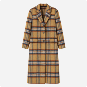 coat with plaid pattern
